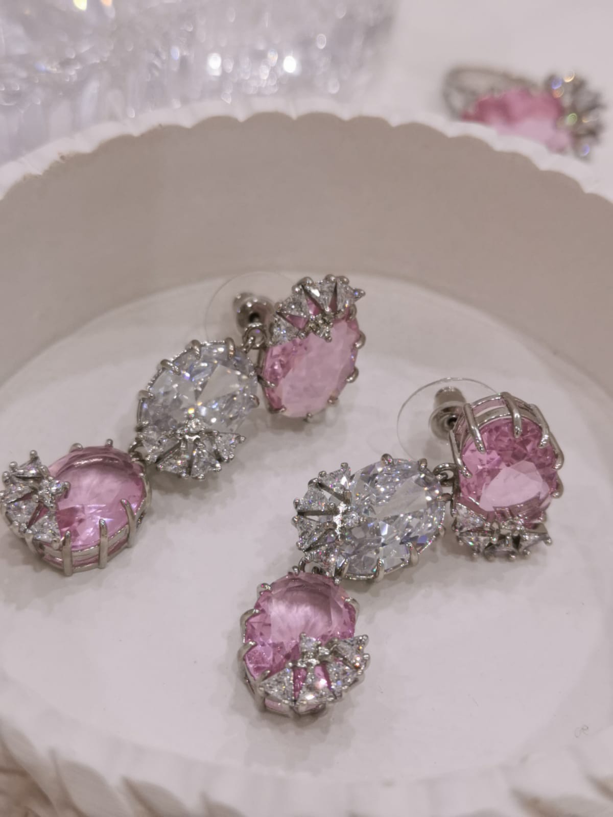 Divine Pink Set Earrings & Ring
