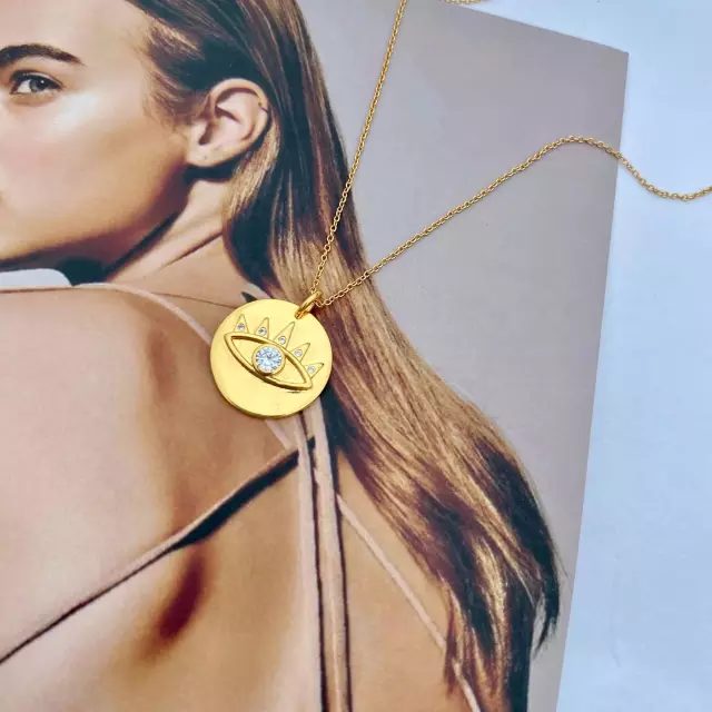 Gold Eye Stainless Necklace