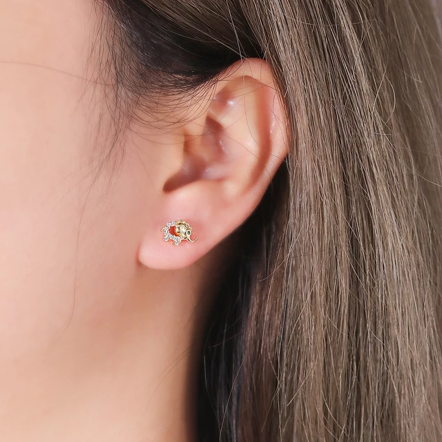 Tiny Elephant Stud Earrings