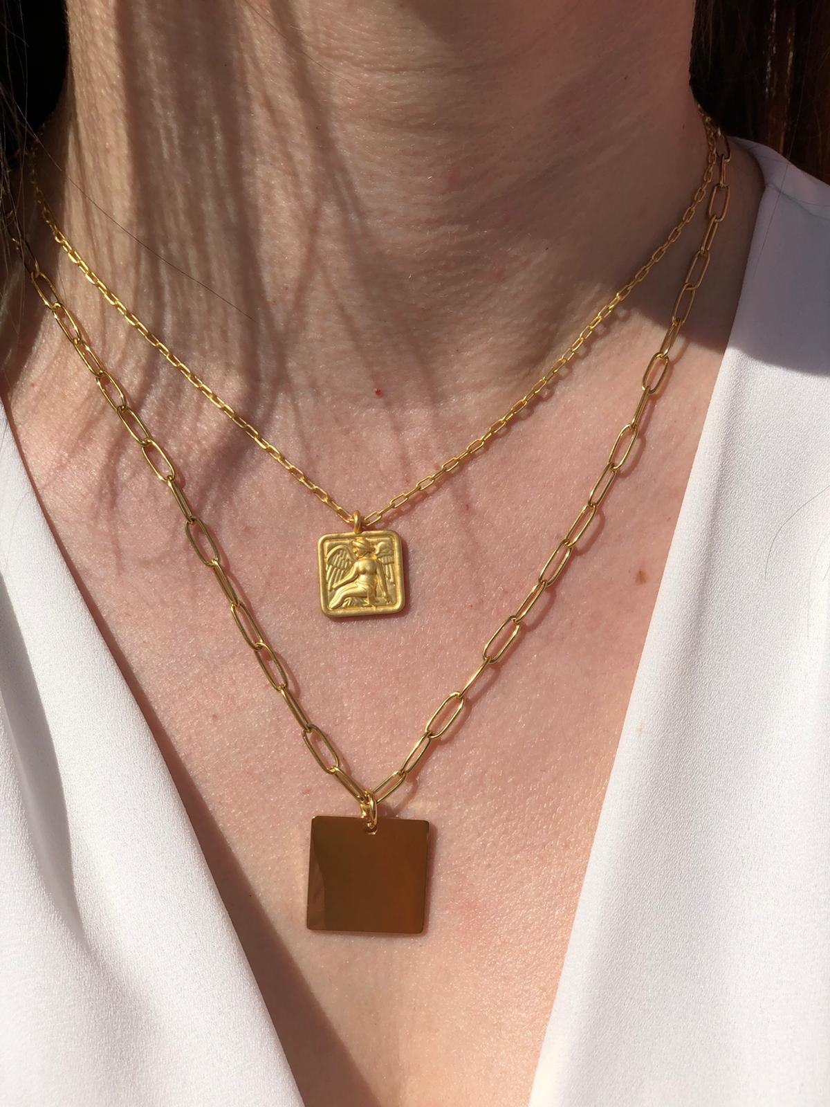 Vintage Angel Gold Necklace