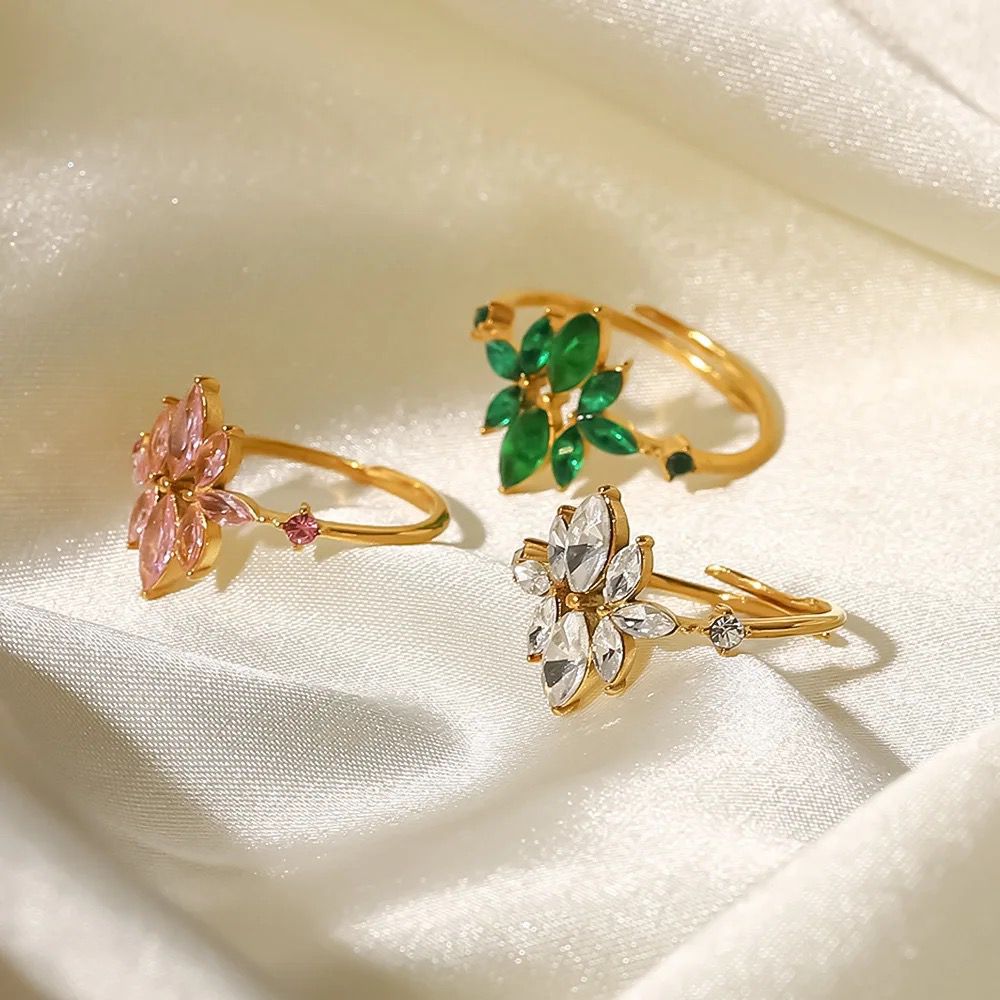 Spring Flower Adjustable Ring