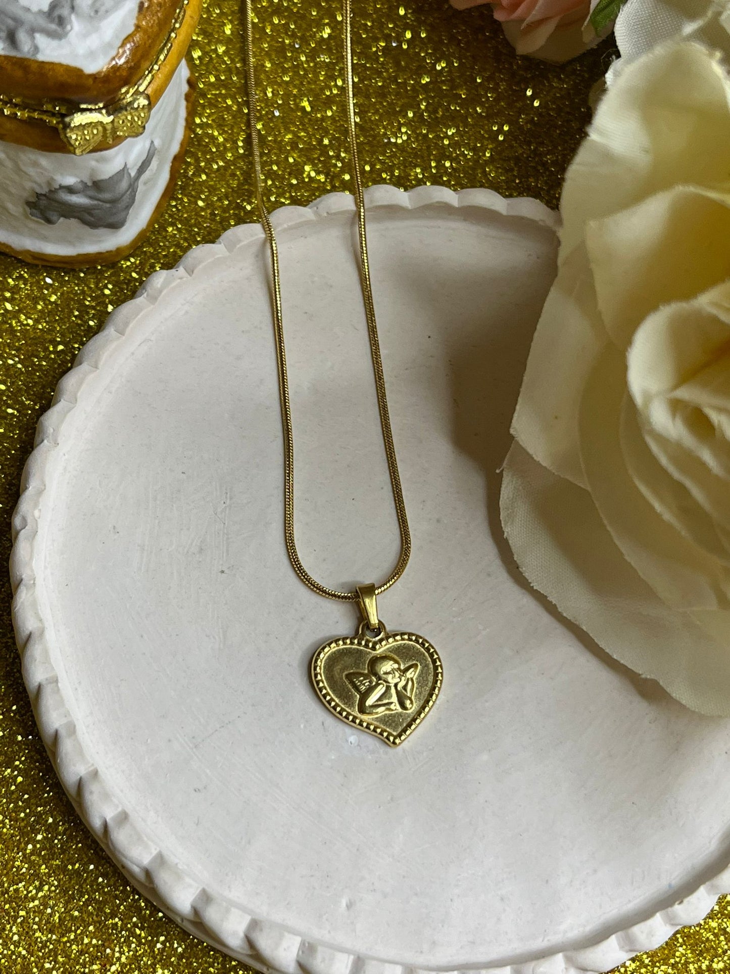 Dreamy Angel Heart Necklace Stainless Steel