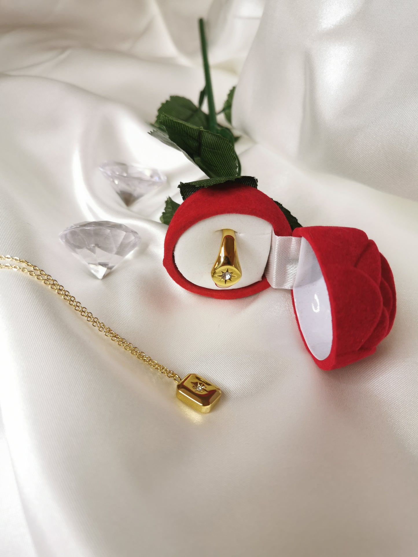 Starburst Stainless Gold Necklace