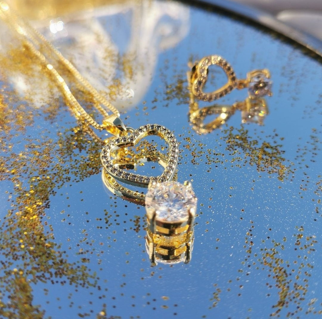 Diamond Heart Drop Necklace