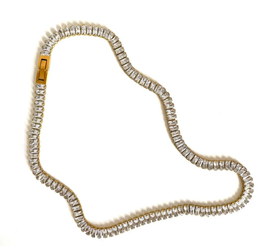 Tennis White Stones Necklace