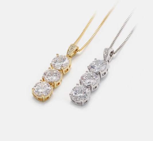 3 Drop of Diamonds Necklace