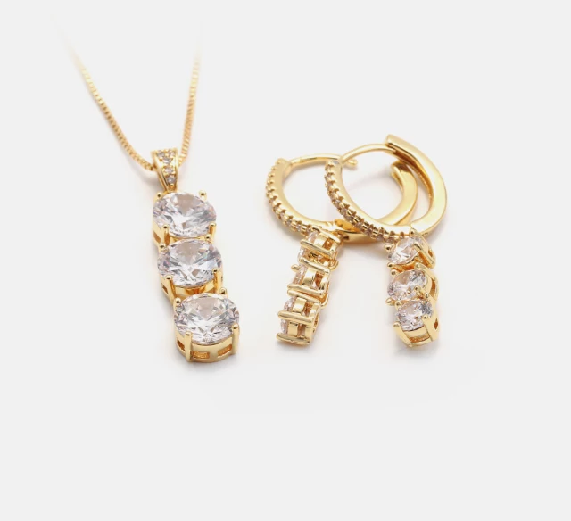 3 Drop of Diamonds Earrings