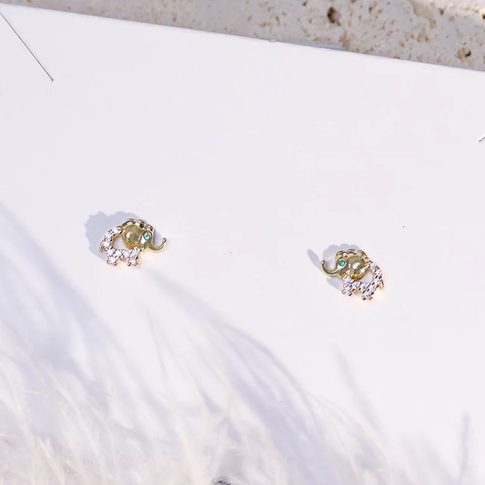 Tiny Elephant Stud Earrings